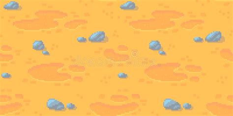 Pixel Art Ground with Stones Background. Seamless Soil Texture Backdrop ...