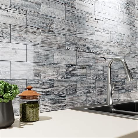 Stickyart Wood Subway Tile Backsplash Tile for Kitchen Peel and Stick ...