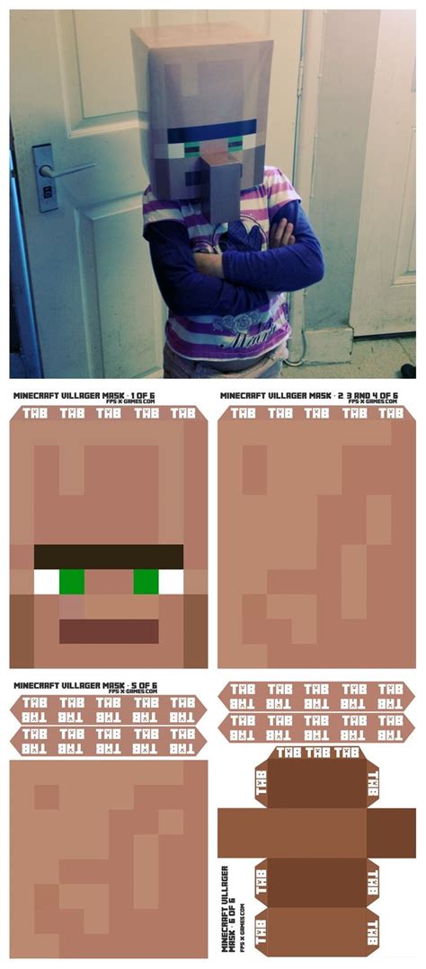 Printable Minecraft Villager Mask | Minecraft mask, Minecraft ...