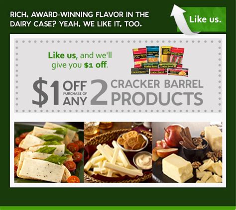 Cracker Barrel Cheese Printable Coupons | Save $1.00 off 2