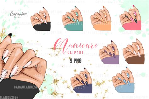 Nail Art Clipart, Manicure, Hands, Nails Graphic by CaraulanDesign ...