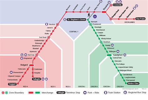 [OC] Dublin Tram Network Map Compared To Its Real Geography ...