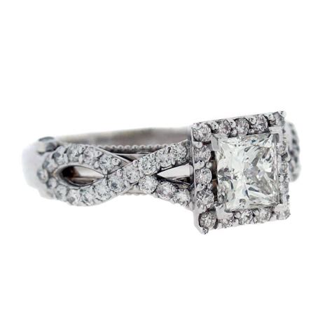 1.01 Carat Princess Cut Diamond Gold Ring at 1stDibs