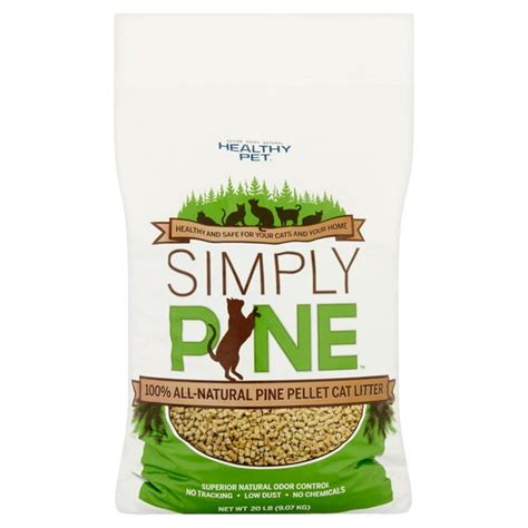 Healthy Pet Simply Pine 100% All-Natural Pine Pellet Cat Litter, 20-lb ...