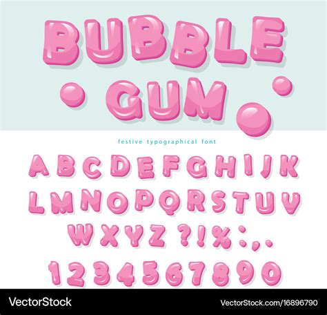 Bubble Gum Font Design Sweet Abc Letters And Vector Image