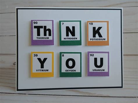 Chemistry Thank You Card, Periodic Table Card, Elements Card, Thank You ...