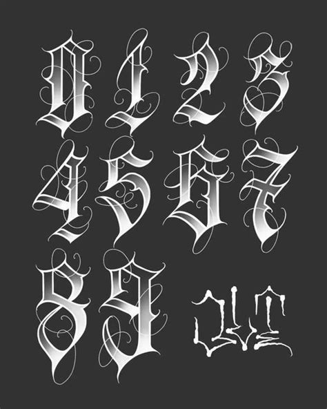 Number Tattoo Fonts, Tattoo Lettering Alphabet, Tattoo Lettering Design ...