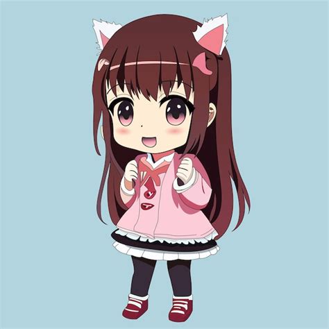 Premium Vector | Chibi anime girl kawaii