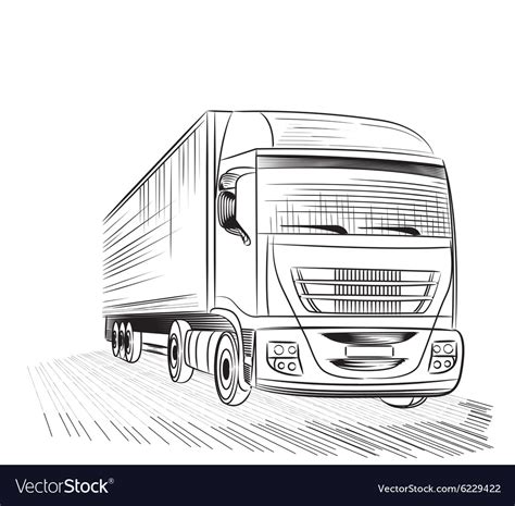 Truck Sketch Royalty Free Vector Image - VectorStock