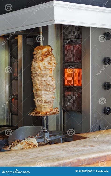 Vertical rotisserie stock photo. Image of greece, fast - 198883500