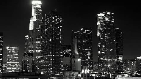 Los Angeles - Downtown Skyline at Night - Los Angeles Wallpaper ...