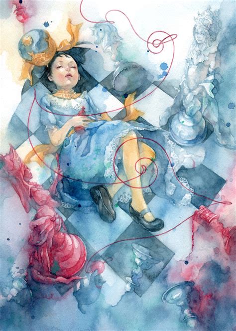 Alice In Wonderland Watercolor Painting at PaintingValley.com | Explore ...