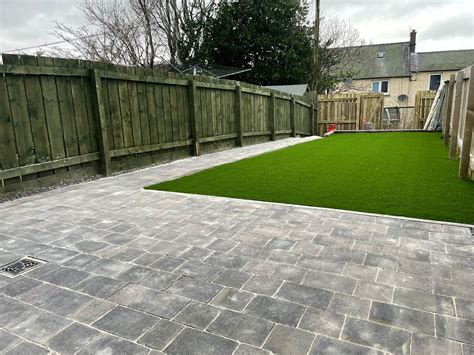 Block Paving and Artificial Grass Garden - Penicuik