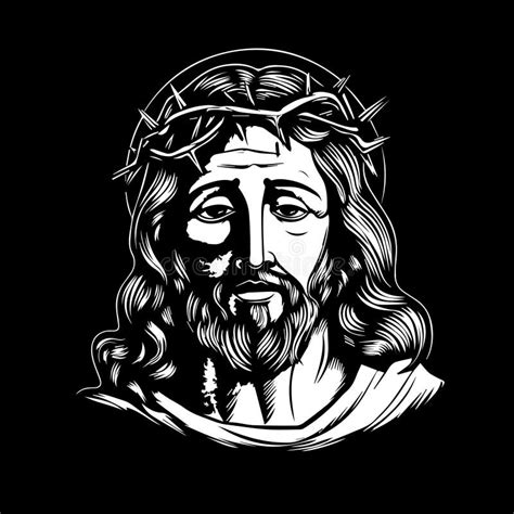 Jesus Christ. Hand Drawn Vector Illustration. Black Silhouette Svg of ...