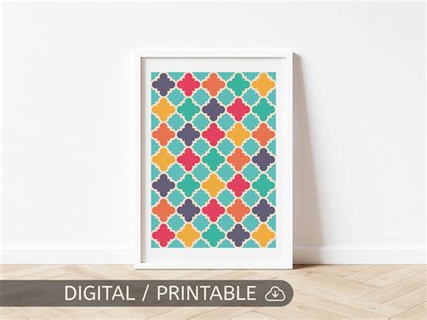 Islamic Geometric Wall Art Digital Printable File Moroccan Trellis ...