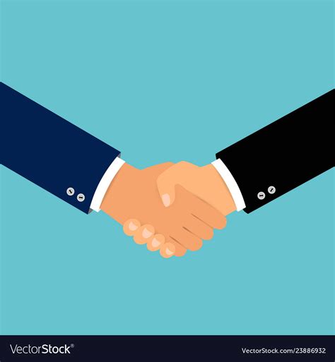 Business handshake shaking hands flat design Vector Image