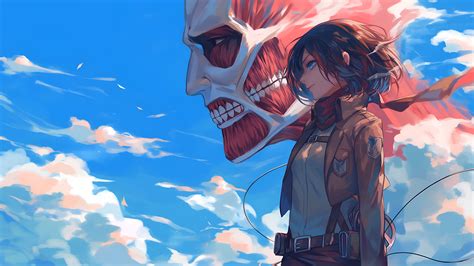 AoT Mikasa Ackerman Titan Desktop Wallpaper - AoT Wallpaper 4K