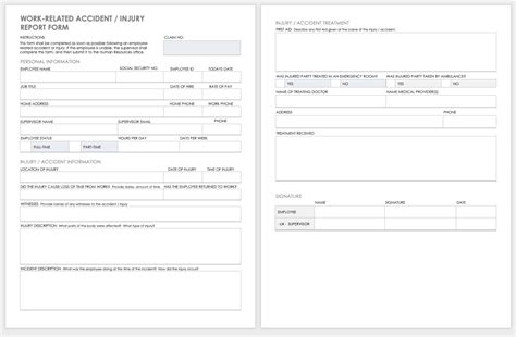 Injury Report Form Template – Atlanticcityaquarium.com