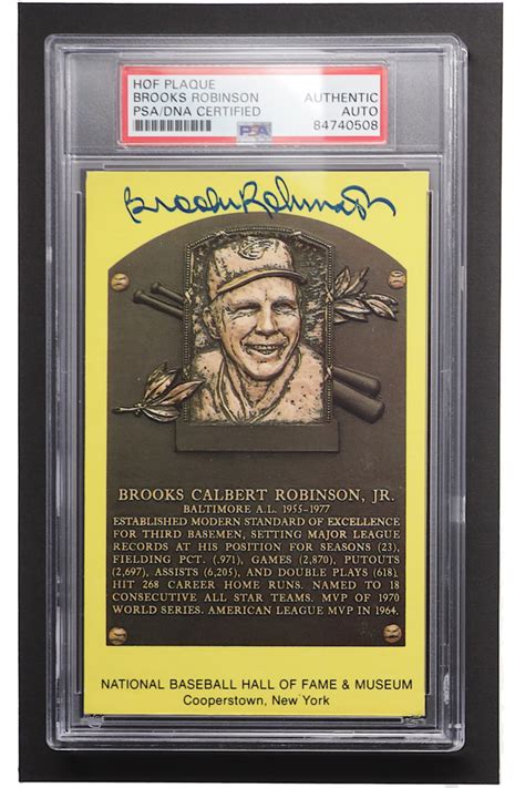 Brooks Robinson Signed Hall of Fame Plaque Postcard (PSA) | Pristine ...