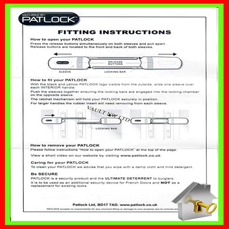 PATLOCK - Additional Security for French Doors - Vault Nw