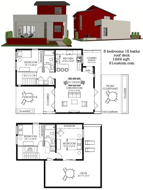 Small Modern House Plans Plans Modern Plan Contemporary Houses 61custom ...