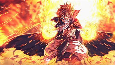 HD wallpaper: Fairy Tail Natsu Dragneel, anime, Dragneel Natsu, flame ...