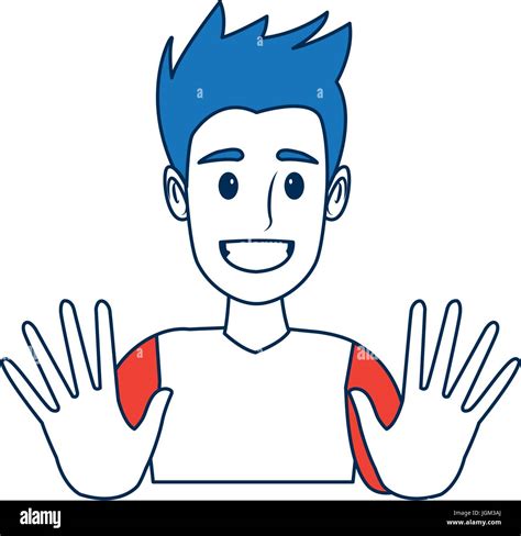 portrait funny guy cartoon young people profile Stock Vector Image ...