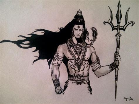 Angry Lord Shiva Sketch