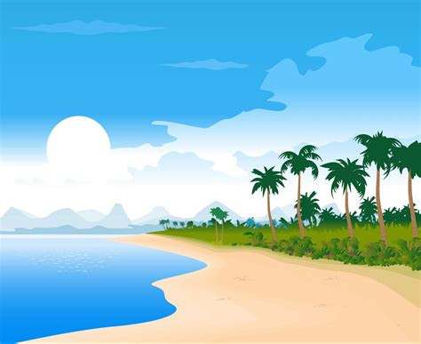 Beach clipart tropical beach, Beach tropical beach Transparent FREE for ...