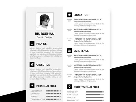 PSD Resume Template Free Download in 2025 - ResumeKraft