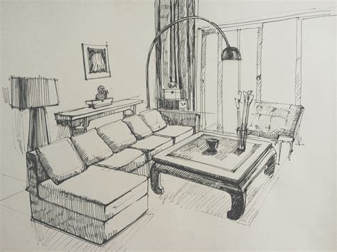 Interior Design Sketches Living Room