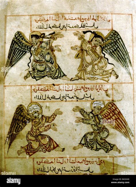 religion, Islam, four angels, book of wonder of creation, Persian ...