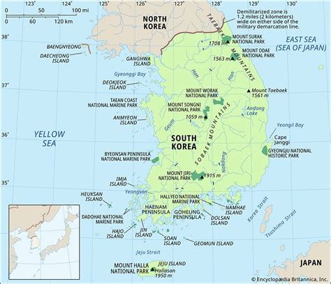 Taebaek Mountains | South Korea, Map, & Geography | Britannica