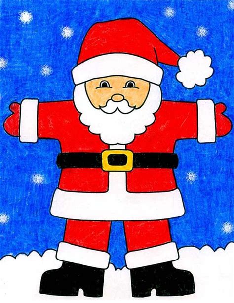 How to Draw Santa Claus Tutorial Video and Santa Claus Coloring Page ...