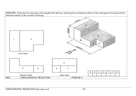 Orthographic projection exercises