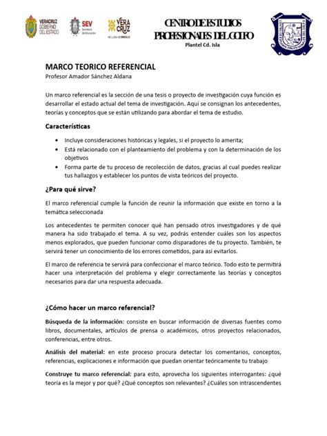 Marco Teorico Referencial | PDF