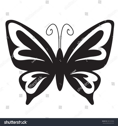 Butterfly Silhouette Vector Illustration: vector de stock (libre de ...