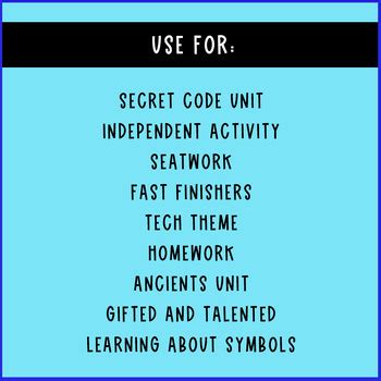 FREE Symbols Secret Code Worksheets with Fun Facts by Innate Press