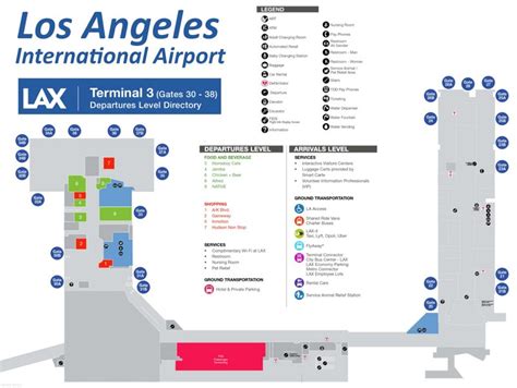 LAX Terminal 3 Map - Los Angeles International Airport Terminal 3 Map ...