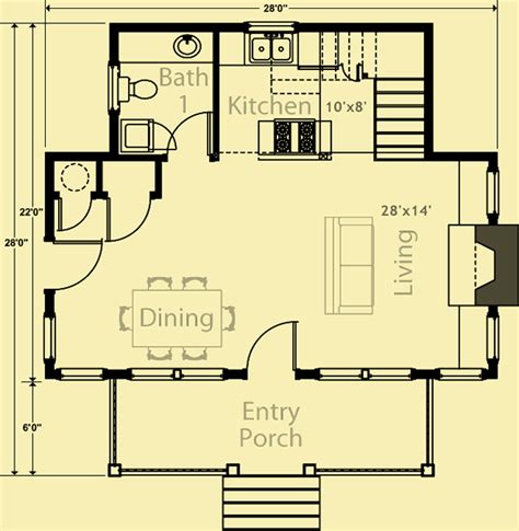 Guesthouse Plans For a Small 2 Bedroom Lakeside Cabin