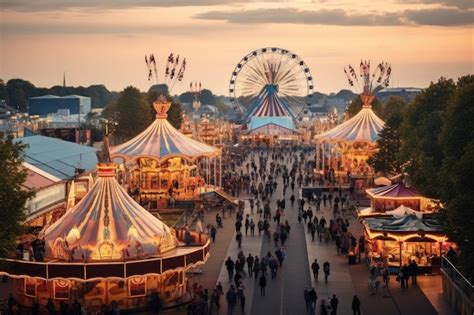 Premium AI Image | the oktoberfest in Munich beertents and fairground ...