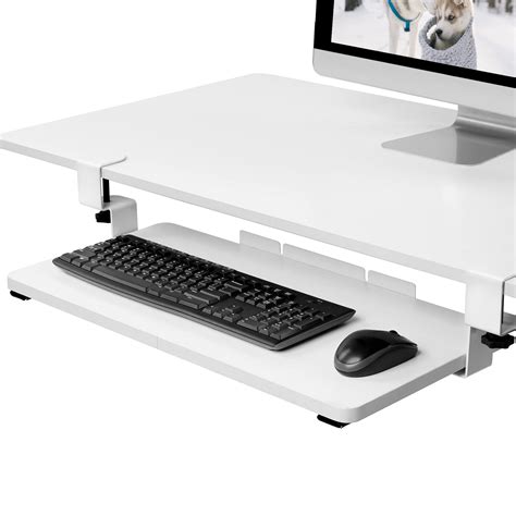 FlexiSpot Large Keyboard Tray Under Desk with C Clamp Mount Retractable ...