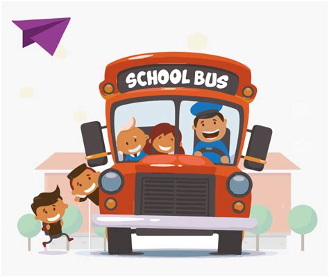 Driver Vector Bus - School Bus Driver Cartoon, HD Png Download - kindpng