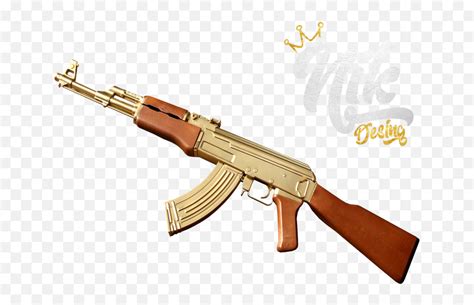 Golden Ak 47 Golden Ak 47 Png Emojiak47 Emoji Free Transparent