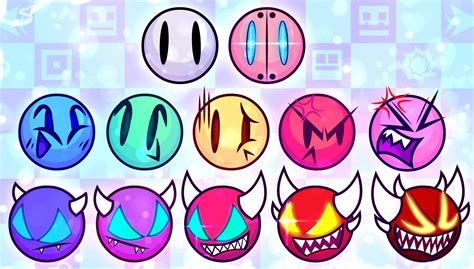 My Geometry Dash Difficulty Faces! : r/geometrydash