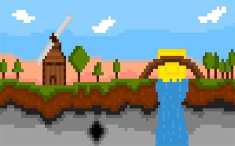 Minecraft Sunset Pixel Art