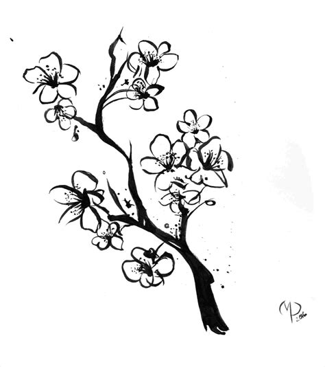 Cherry Blossom Tree Drawing Outline at PaintingValley.com | Explore ...