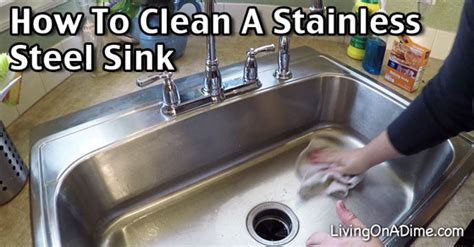 How To Clean A Stainless Steel Sink - Living on a Dime