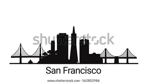 San Francisco City Outline Skyline All Stock Vector (Royalty Free ...