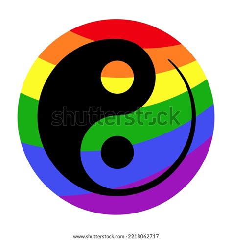 Yin Yang Symbol Rainbow Colors Sign Stock Vector (Royalty Free ...